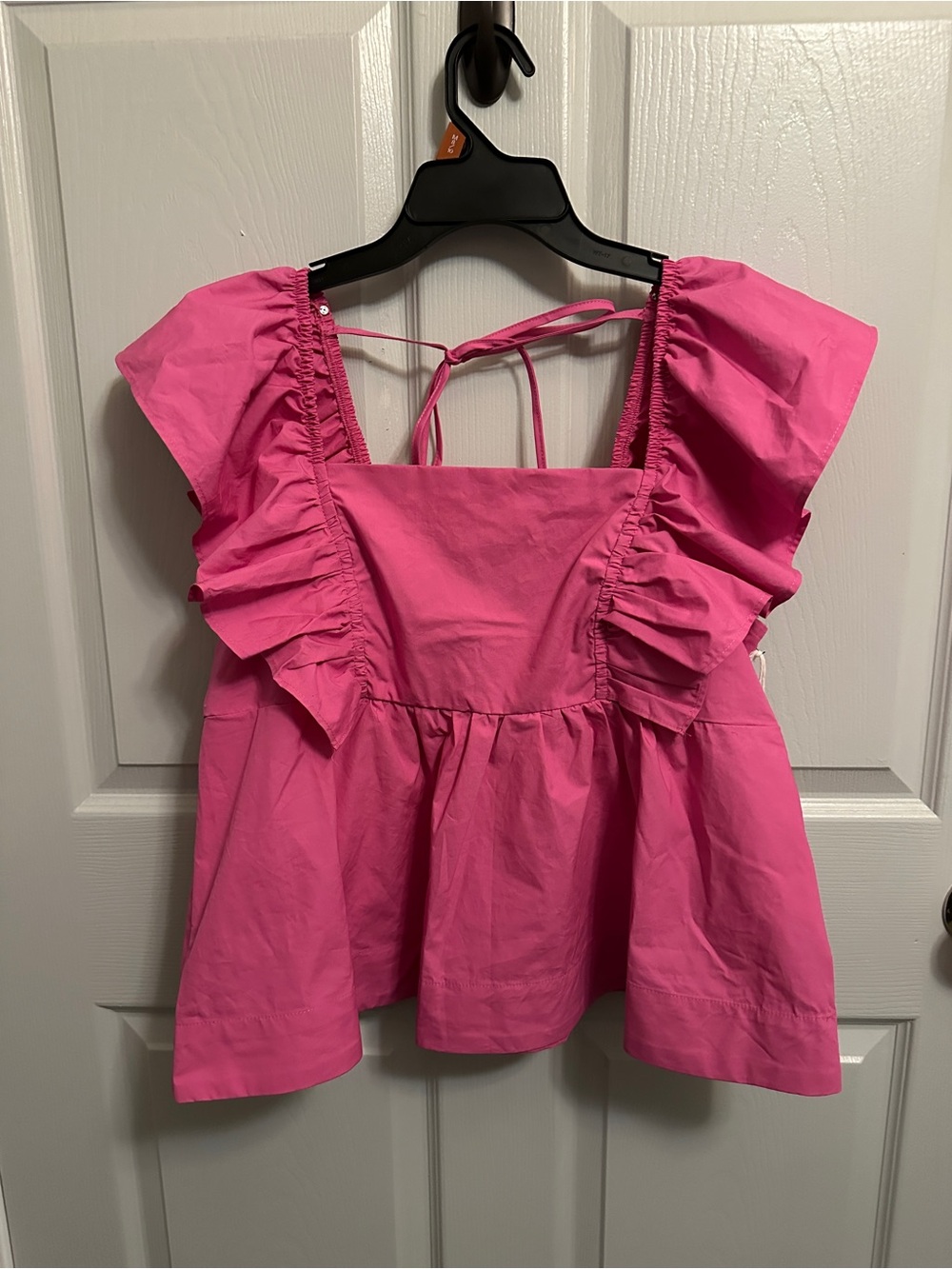 Women's Bright Pink Ruffle Square-Neck Camisole